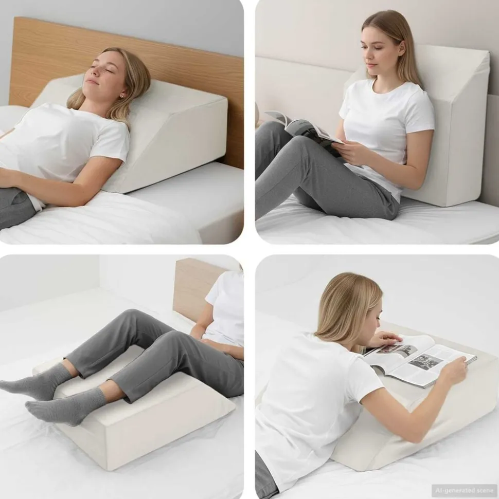 vidaXL Been Kussen Effen Wit 63 x 52 x 19,5 cm PU Schuim