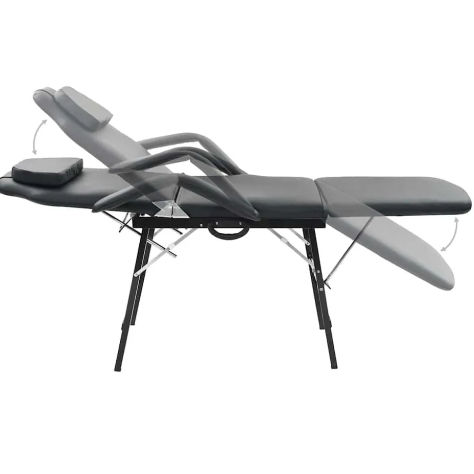 vidaXL Behandelingsstoel voor gezicht 185x78x76 cm kunstleer zwart