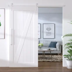 vidaXL Beslagset voor schuifdeur 200 cm staal wit
