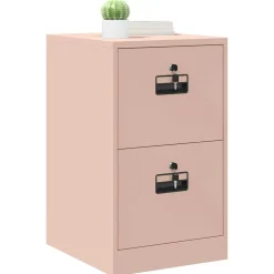 vidaXL Bestandenkast met lade Roze 44 x 50 x 74,5 cm Koudgewalst Staal