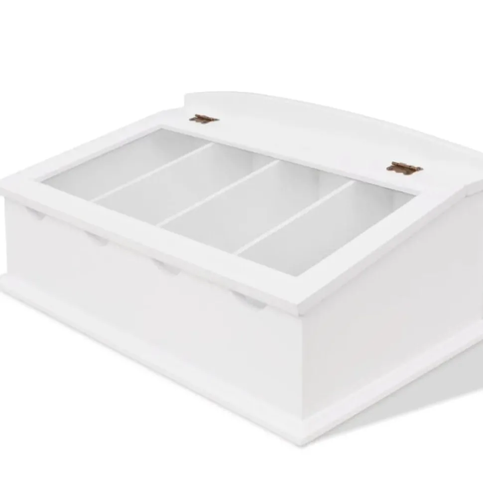 vidaXL Besteklade MDF wit barok stijl