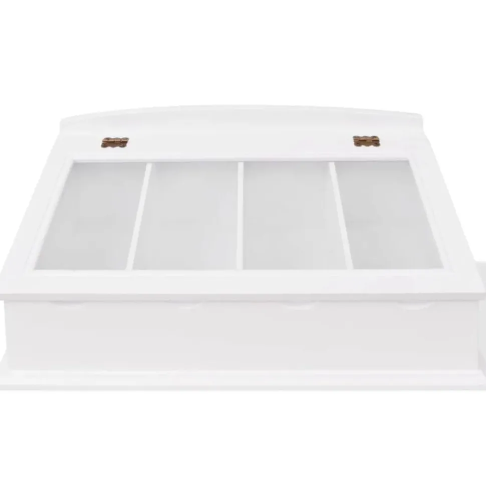vidaXL Besteklade MDF wit barok stijl