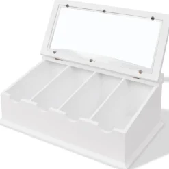 vidaXL Besteklade MDF wit barok stijl