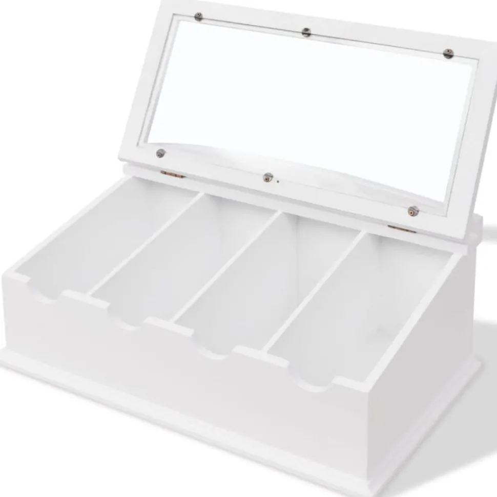 vidaXL Besteklade MDF wit barok stijl