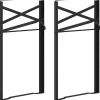 vidaXL Bier tafelpoot 2 pcs Zwart 39 x 3 x 75 cm Gepoedercoat staal