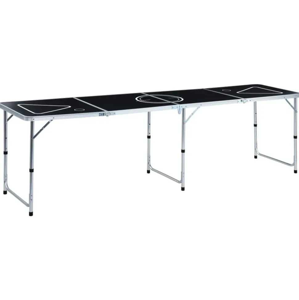 vidaXL Bierpongtafel inklapbaar 240 cm zwart