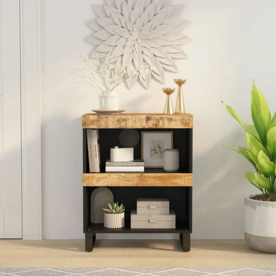 vidaXL Bijzetkast 60x33x75 cm massief mangohout
