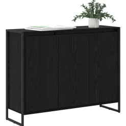 vidaXL Bijzetkast Zwart Eiken 96,5 x 30 x 75 cm Bewerkt hout