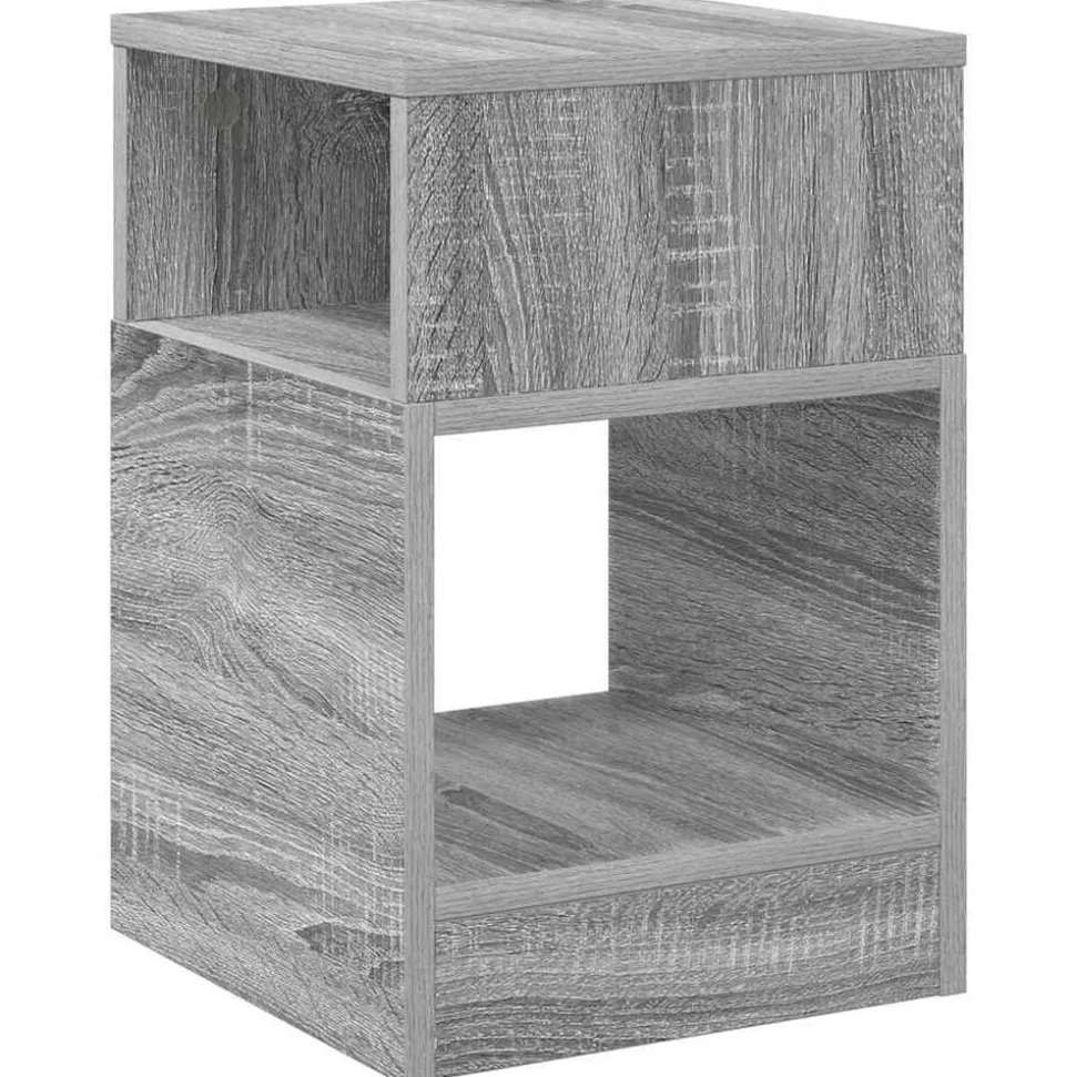 vidaXL Bijzettafel Grijs Sonoma 30,5 x 30 x 45 cm Bewerkt hout