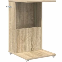 vidaXL Bijzettafel met wiel Sonoma Eiken 40 x 35 x 60 cm Bewerkt hout