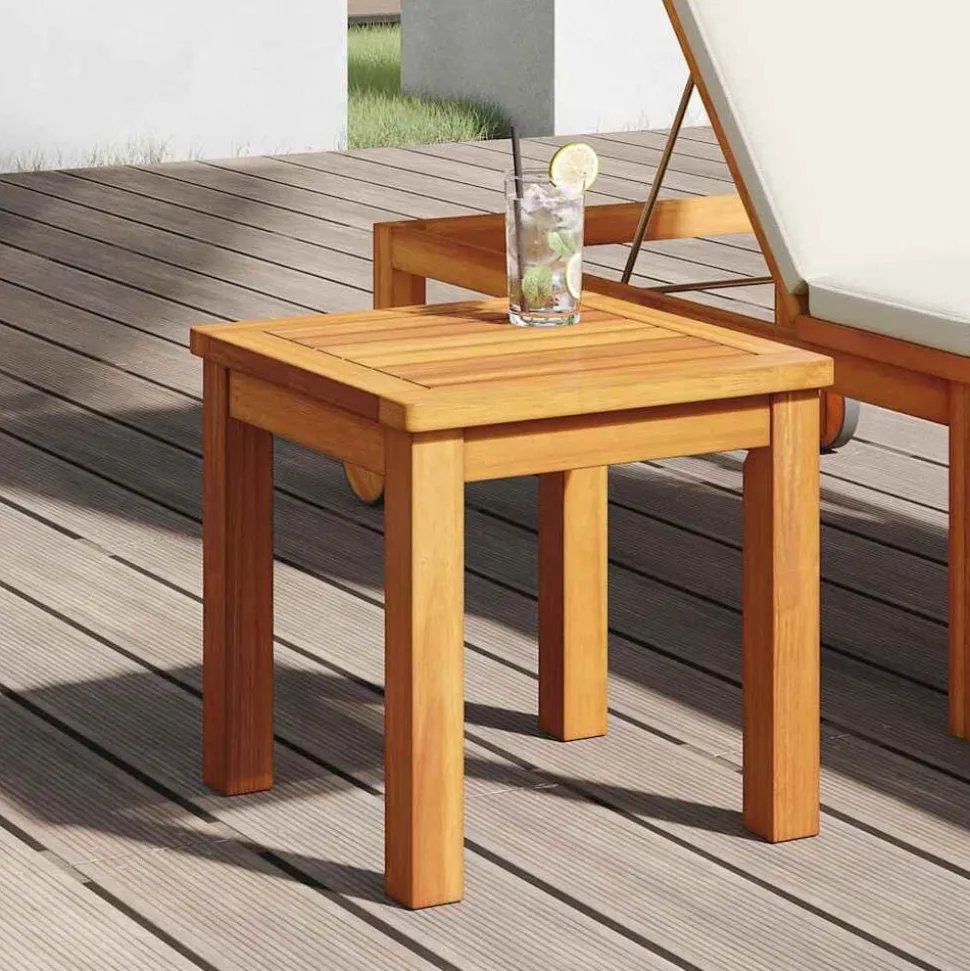vidaXL Bijzettafel Olie naturel 35 x 35 x 34 cm Massief Acaciahout