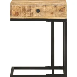 vidaXL Bijzettafel U-vormig 45x30x61 cm massief mangohout