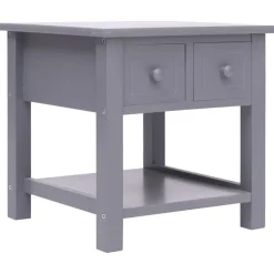 vidaXL Bijzettafel 40x40x40 cm paulowniahout grijs