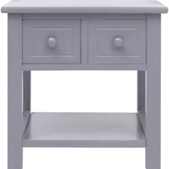 vidaXL Bijzettafel 40x40x40 cm paulowniahout grijs