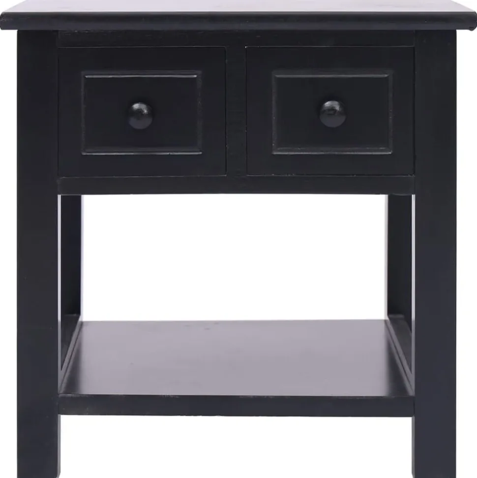 vidaXL Bijzettafel 40x40x40 cm paulowniahout zwart