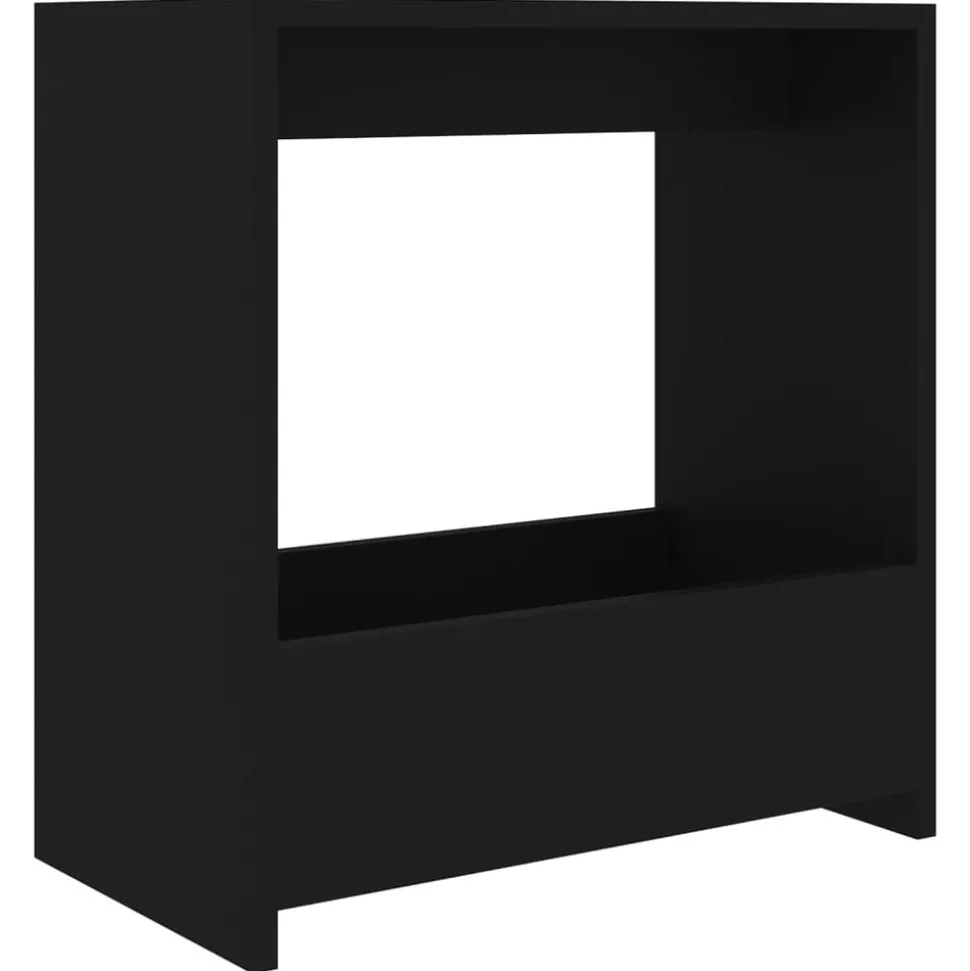 vidaXL Bijzettafel 50x26x50 cm bewerkt hout zwart