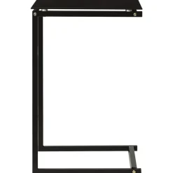 vidaXL Bijzettafel 40x40x60 cm gehard glas zwart