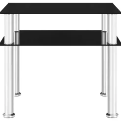 vidaXL Bijzettafel 45x50x45 cm gehard glas zwart