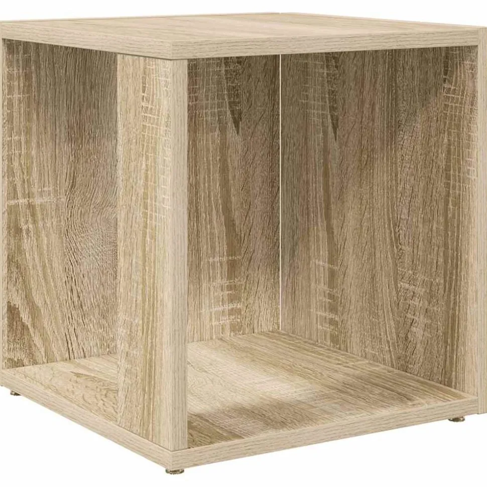 vidaXL Bijzettafel 33x33x34,5 cm bewerkt hout sonoma eikenkleurig