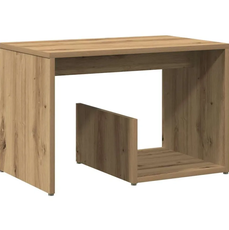 vidaXL Bijzettafel 59x36x38 cm bewerkt hout artisanaal eikenkleurig