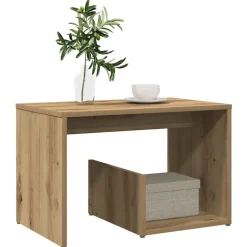 vidaXL Bijzettafel 59x36x38 cm bewerkt hout artisanaal eikenkleurig