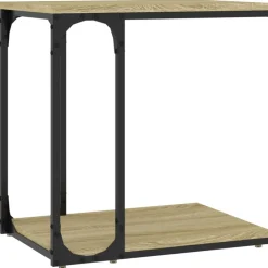 vidaXL Bijzettafel 50x35x52 cm bewerkt hout sonoma eikenkleurig