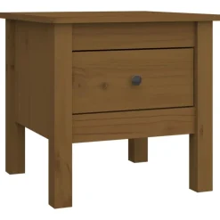vidaXL Bijzettafels 2 st 40x40x39 cm massief grenenhout honingbruin