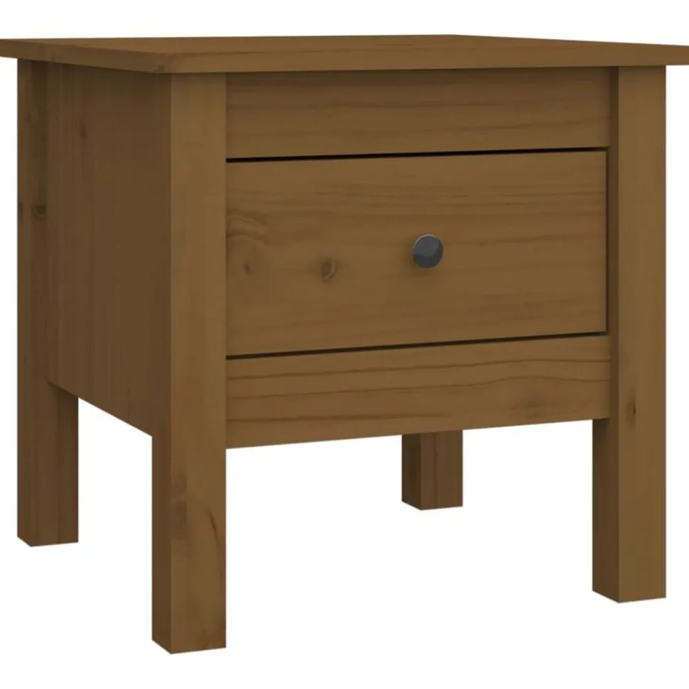 vidaXL Bijzettafels 2 st 40x40x39 cm massief grenenhout honingbruin