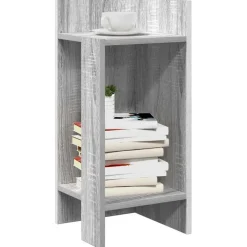vidaXL Bijzettafeltje met plank 25,5x27x60 cm grijs sonoma eikenkleur