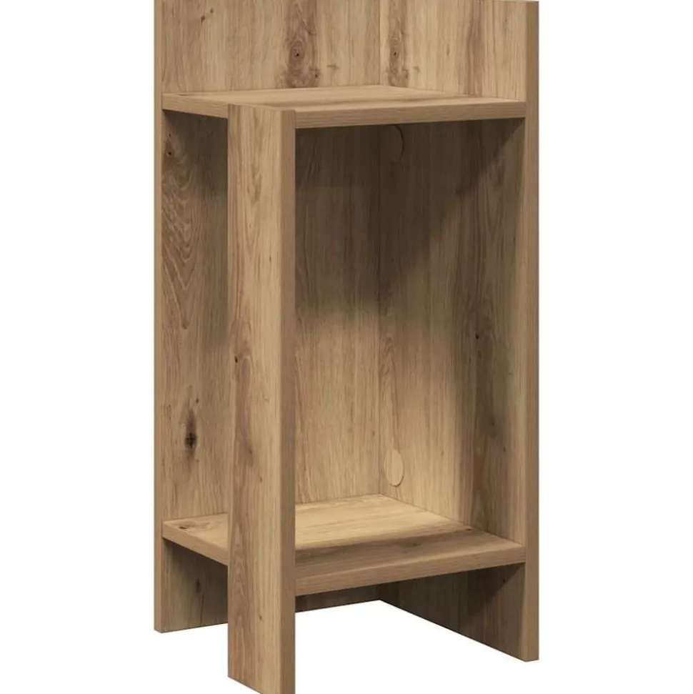 vidaXL Bijzettafeltje met plank 25,5x27x60 cm artisanaal eikenkleur