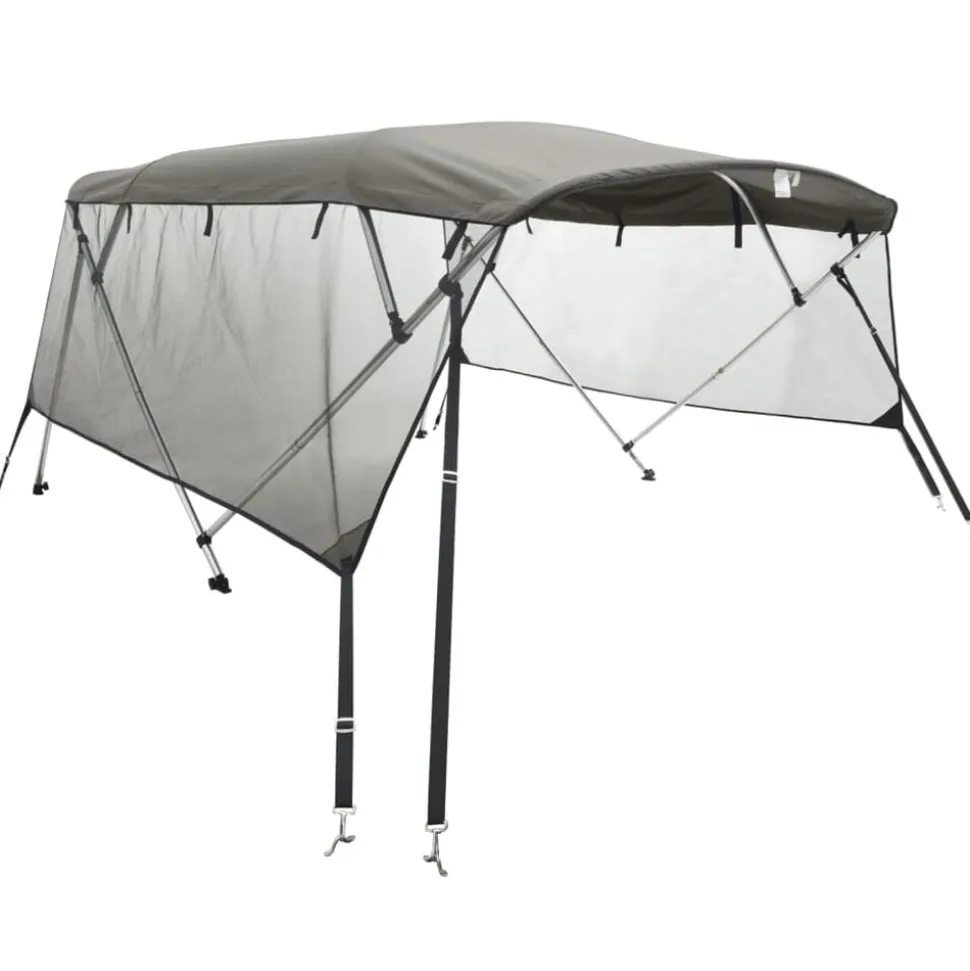 vidaXL Biminitop 4 bogen met mesh zijwanden 243x(170-182)x137 cm
