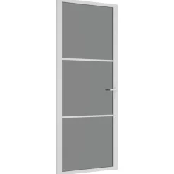 vidaXL Binnendeur 83x201,5 cm ESG-glas en aluminium wit