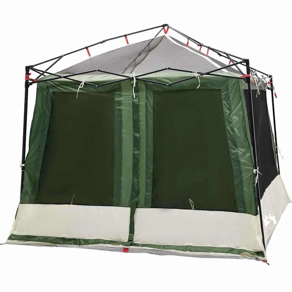 vidaXL Binnentent met dak met opslag Groen 291 x 291 x 240 cm taft