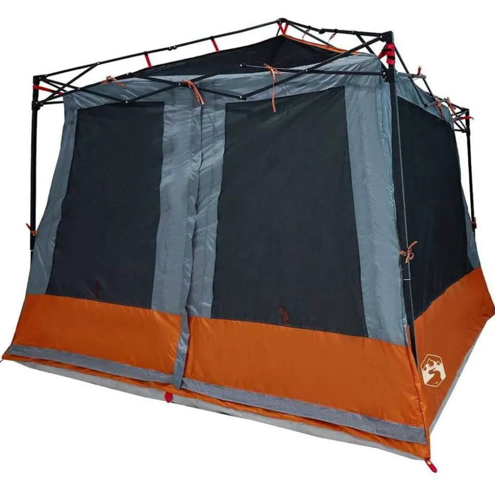 vidaXL Binnentent met dak Grijs en Oranje 291 x 291 x 240 cm taft