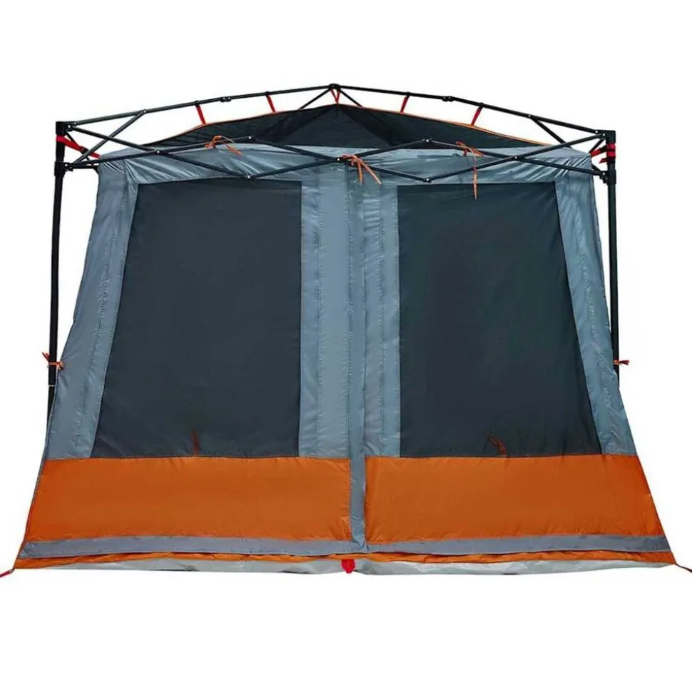 vidaXL Binnentent met dak Grijs en Oranje 291 x 291 x 240 cm taft