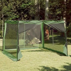 vidaXL Binnentent met dak met opslag Groen 303 x 303 x 196 cm taft