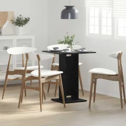 vidaXL Bistrotafel Zwart Eiken 60x60x75 cm Bewerkt Hout