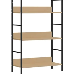 vidaXL Boekenkast 3 schappen 60x27,6x90,5 cm bewerkt hout eikenkleurig
