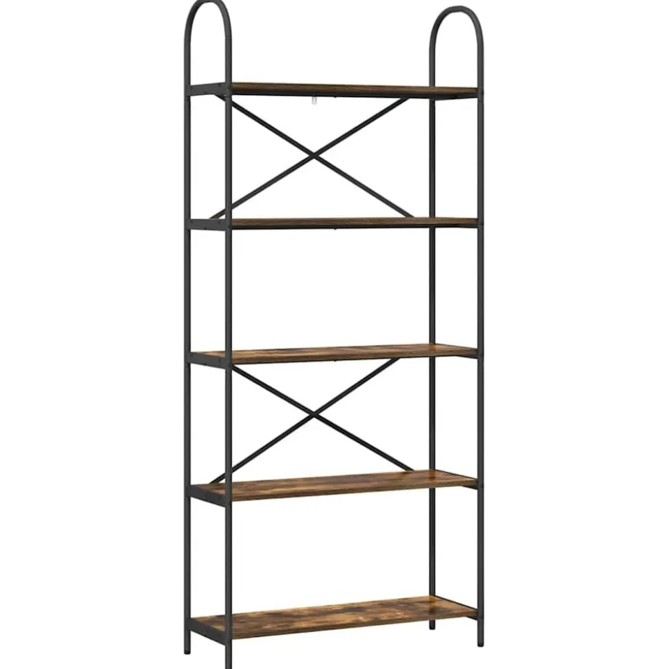 vidaXL Boekenkast Gerookt eiken 80 x 30 x 183 cm Bewerkt hout