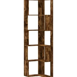vidaXL Boekenkast 5-laags hoek 50x50x179 cm bewerkt hout gerookt eiken