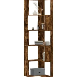 vidaXL Boekenkast 5-laags hoek 50x50x179 cm bewerkt hout gerookt eiken