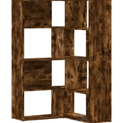 vidaXL Boekenkast 4-laags hoek 85x85x140 cm bewerkt hout gerookt eiken