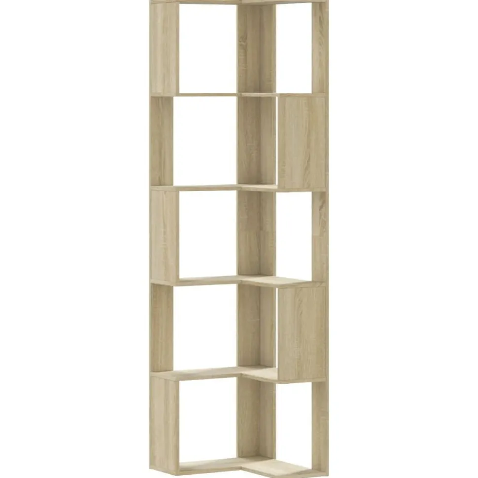 vidaXL Boekenkast 5-laags hoek 50x50x179 cm bewerkt hout sonoma eiken