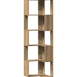vidaXL Boekenkast 5-laags hoek 50x50x179 cm hout artisanaal eikenkleur