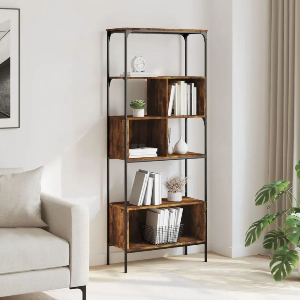 vidaXL Boekenkast 5-laags 76x33x188,5 cm bewerkt hout gerookt eiken