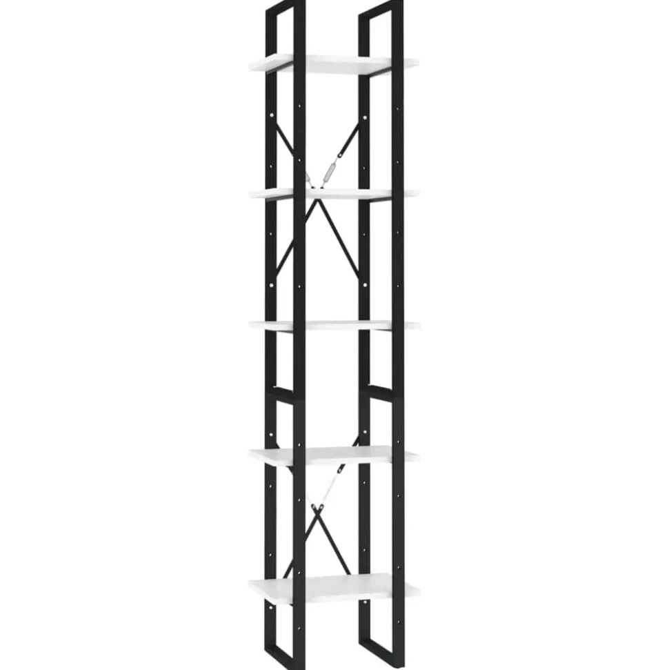 vidaXL Boekenkast met 5 schappen 40x30x175 cm bewerkt hout wit