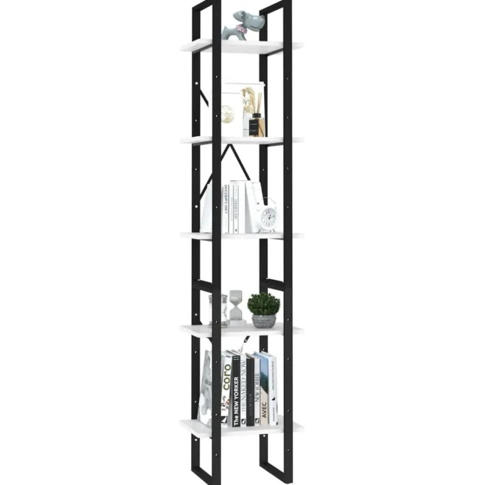 vidaXL Boekenkast met 5 schappen 40x30x175 cm bewerkt hout wit