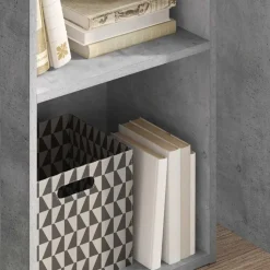 vidaXL Boekenkast met 2 schappen 40x30x76,5 cm bewerkt hout betongrijs