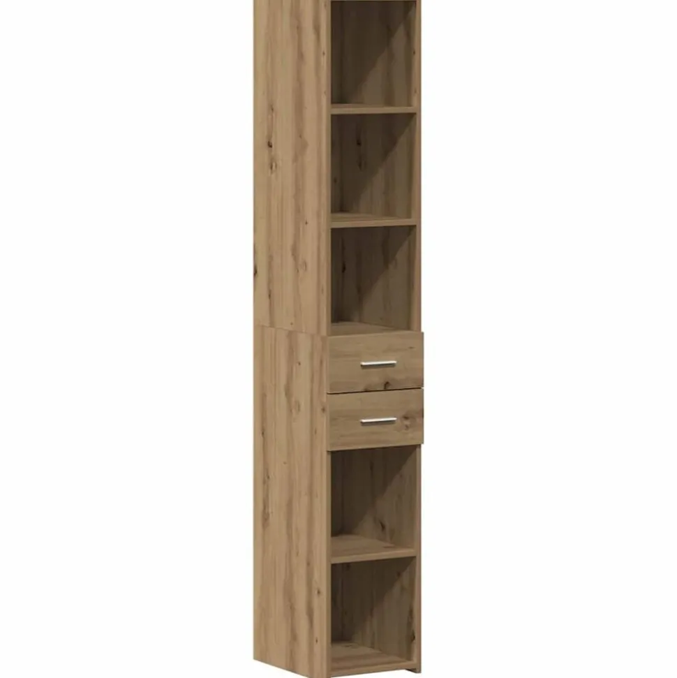 vidaXL Boekenkast met lade Artisan Eiken 30 x 42.4 x 185.2 cm