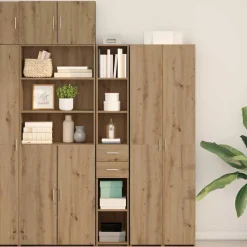 vidaXL Boekenkast met lade Artisan Eiken 30 x 42.4 x 185.2 cm